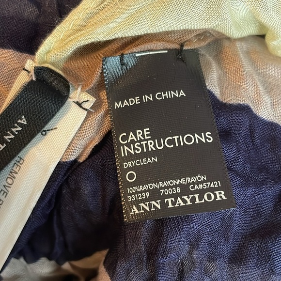 Ann Taylor Rayon Striped Multicolor Pom Pom End Scarf or Coverup Wrap OS - Picture 6 of 16